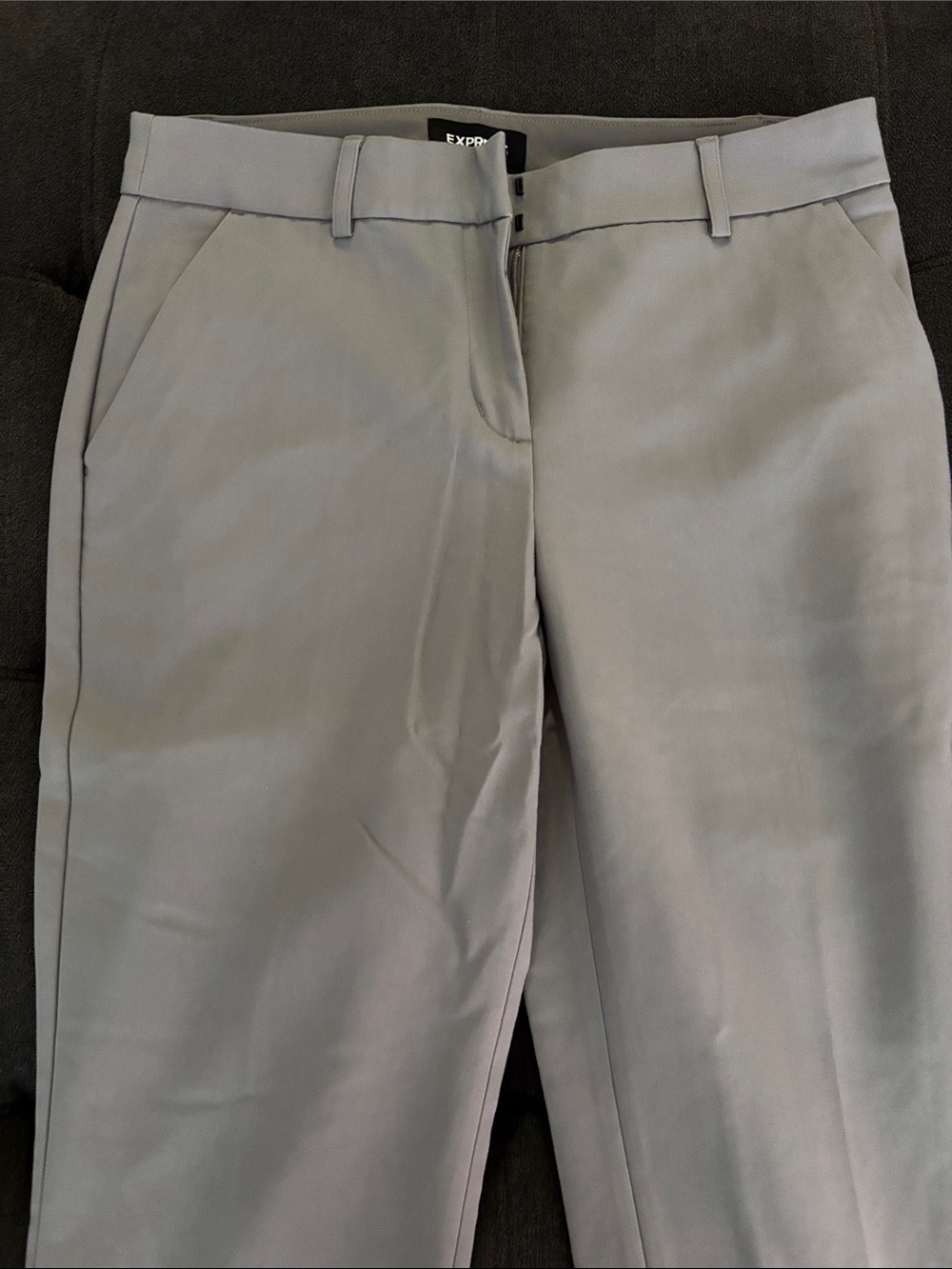 Express Light Gray Cropped Dress Pants